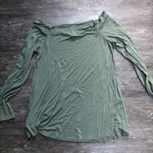 Olive green off the shoulder top